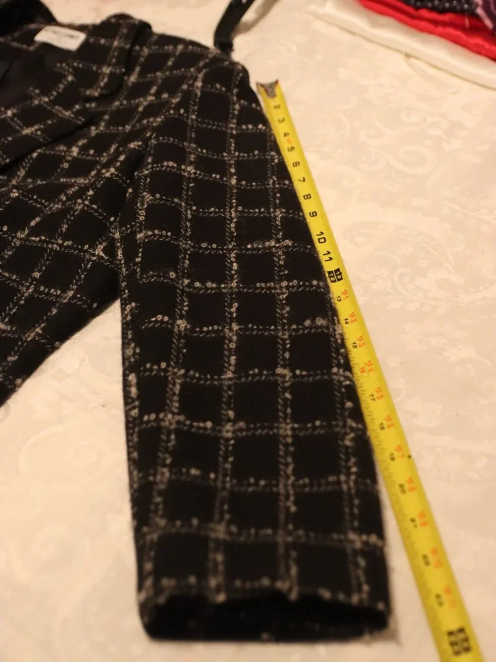 ALfred Dunner Black/White Tweed Wool Blazer Single Button Closure SIze 14